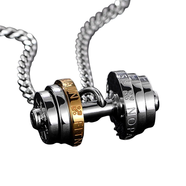 Stainless Steel Necklace Gym Barbell Necklace Mens Jewellery on the neck Fashionable Couple Pendan With A Barbell