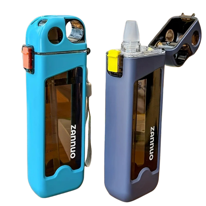 1pc 350ml/11.83oz Plastic Leakproof Square Water Cup, Summer Straw Sports Water Bottle With Scale, Suitable For Outdoor Activities, Travel Christmas Gift