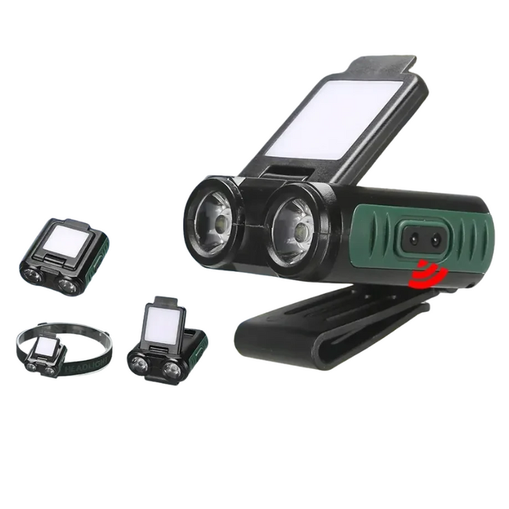 Sensor COB LED Headlamp Cap Clip Light USB Rechargeable Head Flashlight Built-in Battery Headlight Led Head for Fishing Camping