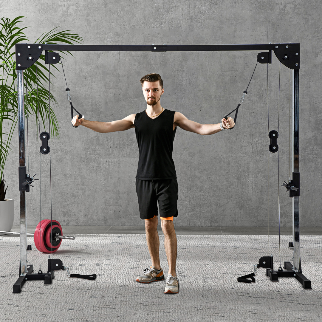 SPORTNOW Cable Crossover Machine for Full Body Strength Training