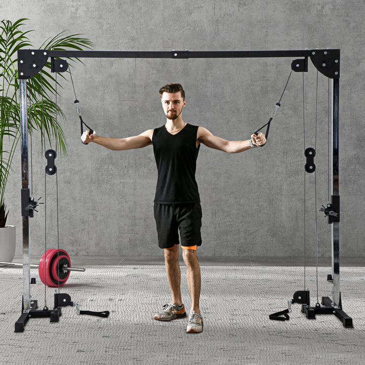 SPORTNOW Cable Crossover Machine for Full Body Strength Training
