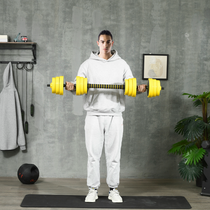 30KG Barbell & Dumbbell Set Fitness Exercise Home Gym Plate Bar HOMCOM