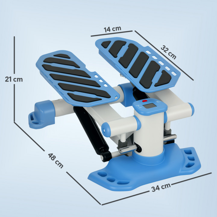 Aerobic Lightweight Non Slip Portable Exercise Stepper with LCD Blue