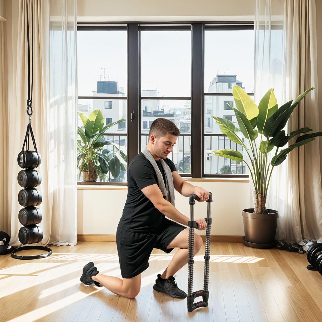 SPORTNOW Chest Expander with 10-50kg Adjustable Resistance for Men, Women