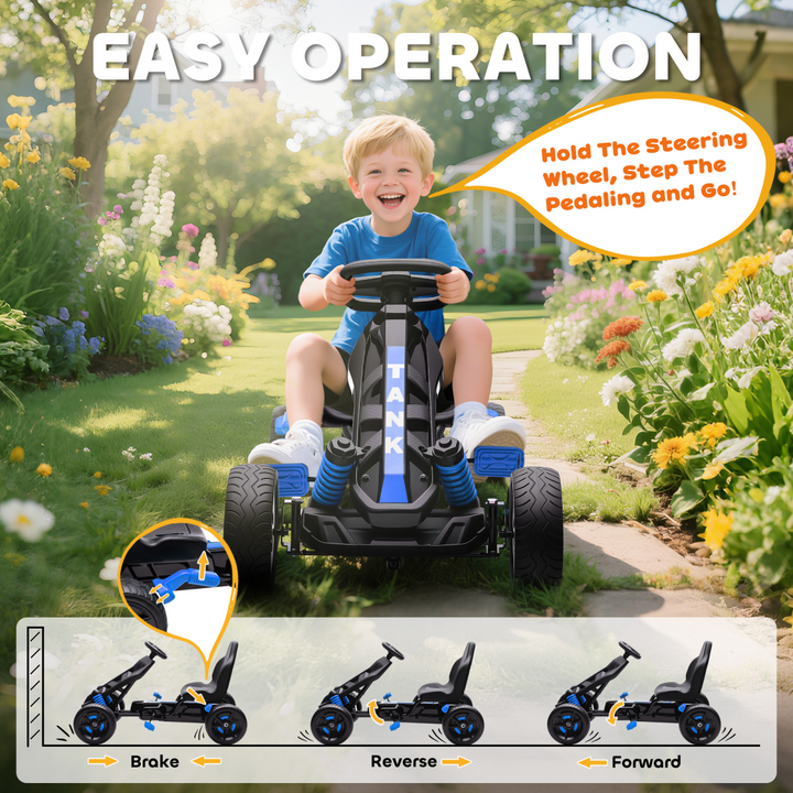 Children's Blue Fun Pedal Go Kart