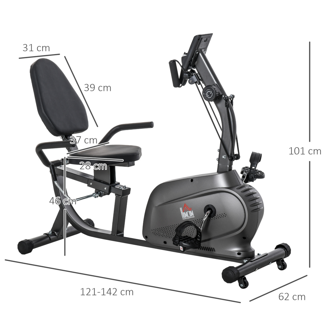 Exercise Training Stationary Cycling Bike w/ LCD Monitor & Pad Holder HOMCOM