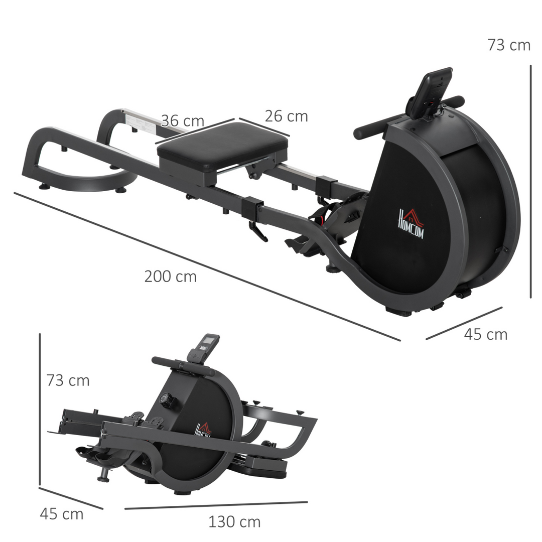 Magnetic Foldable Rower w/ 16-Level Adjustable Resistance for Home, Gym