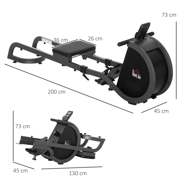 Magnetic Foldable Rower w/ 16-Level Adjustable Resistance for Home, Gym