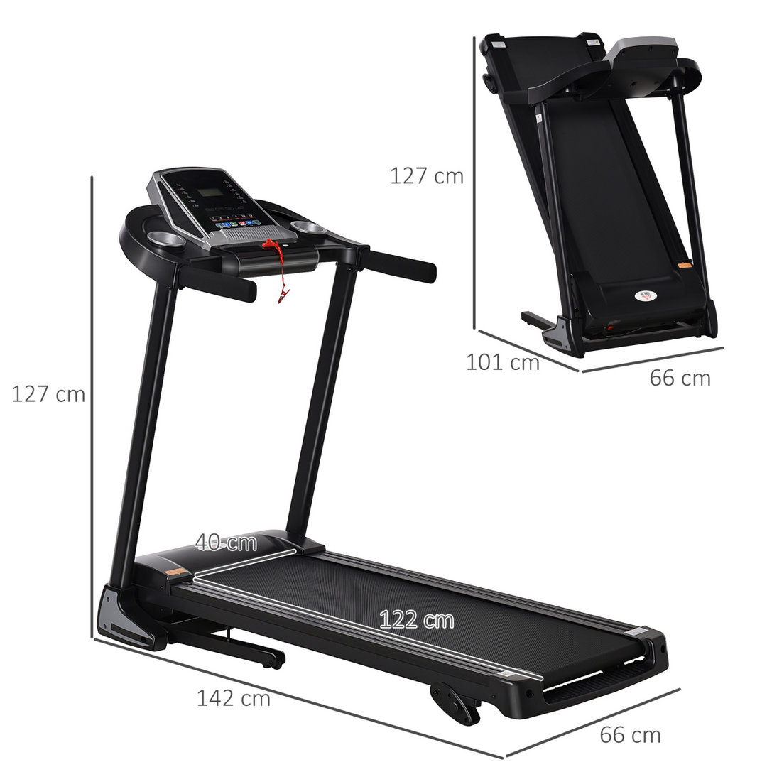 Folding 12km/h Electric Treadmill Running Machine Incline LED Display HOMCOM
