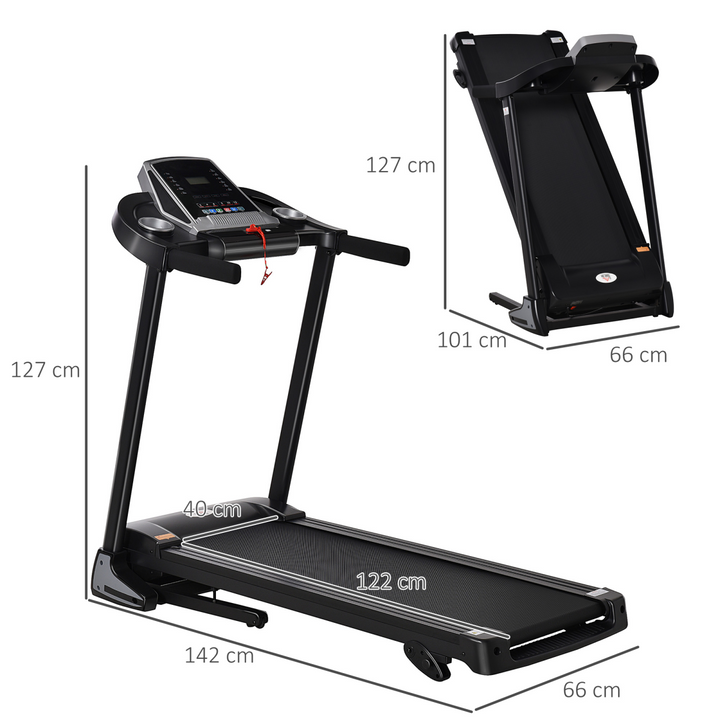 Folding 12km/h Electric Treadmill Running Machine Incline LED Display HOMCOM
