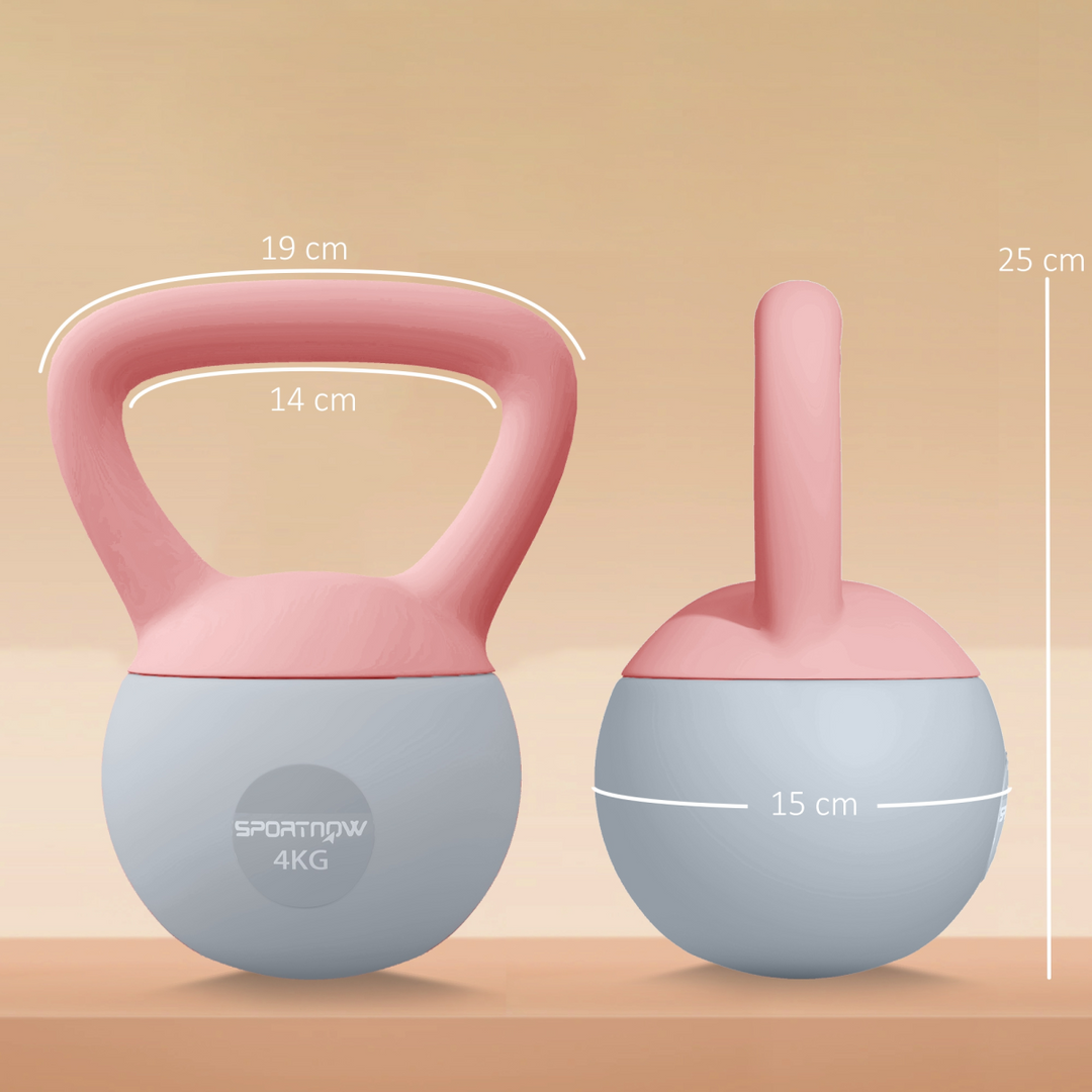 4kg Soft Body Kettlebell Pink Grey