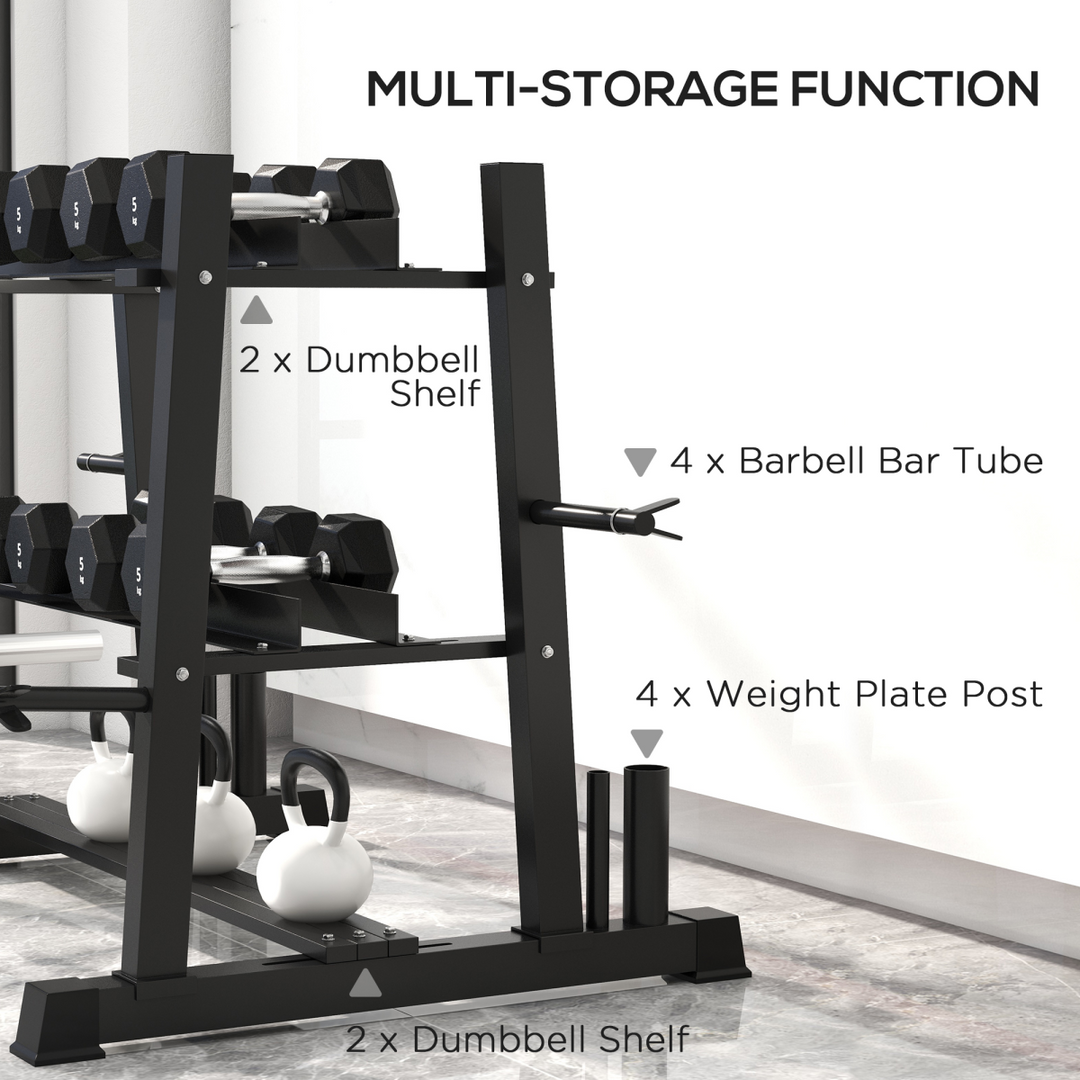SPORTNOW 3-Tier Dumbbell Rack for Dumbbells, Kettlebells&Plates (Rack Only)