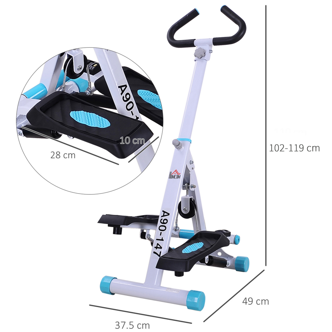 Stepper Fitness Exercise Handle Bar Machine Cardio Foldable Workout HOMCOM