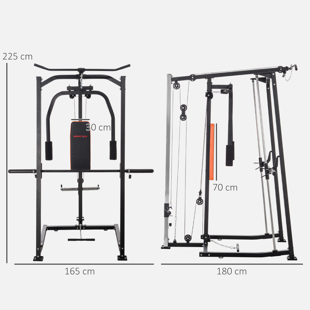 SPORTNOW Multi-Gym Smith Machine Power Cage for Home Gym Weight Lifting