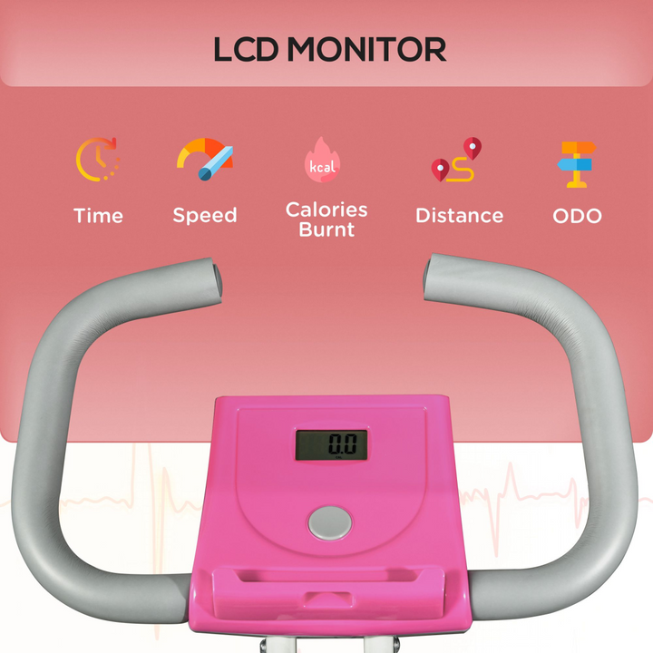 HOMCOM Folding Exercise Bike w/ Adjustable Magnetic Resistance and Seat Height