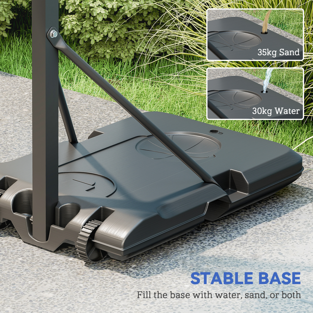 SPORTNOW 146-236cm Adjustable Basketball Hoop Outdoor, Portable on Wheels