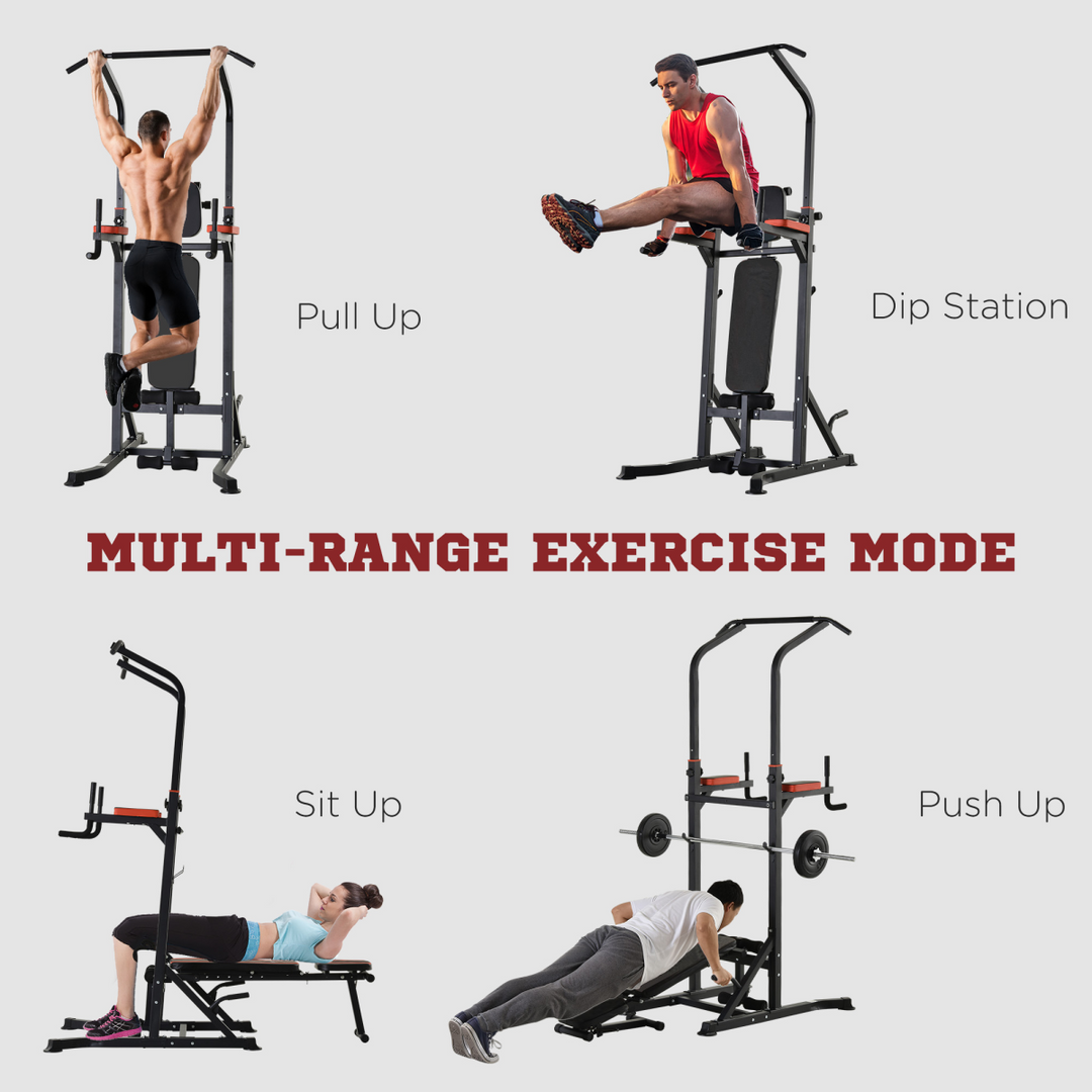 Adjustable Folded Dip Stands Multi-Function Pull-ups Sit-ups Fitness HOMCOM