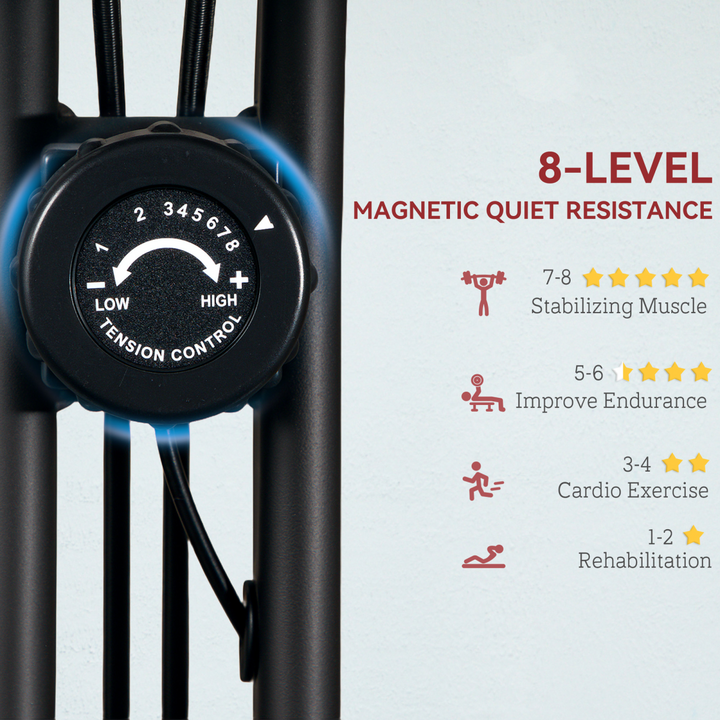 SPORTNOW Folding Exercise Bike with Arm Bands and Hand Pulse Sensor, Red