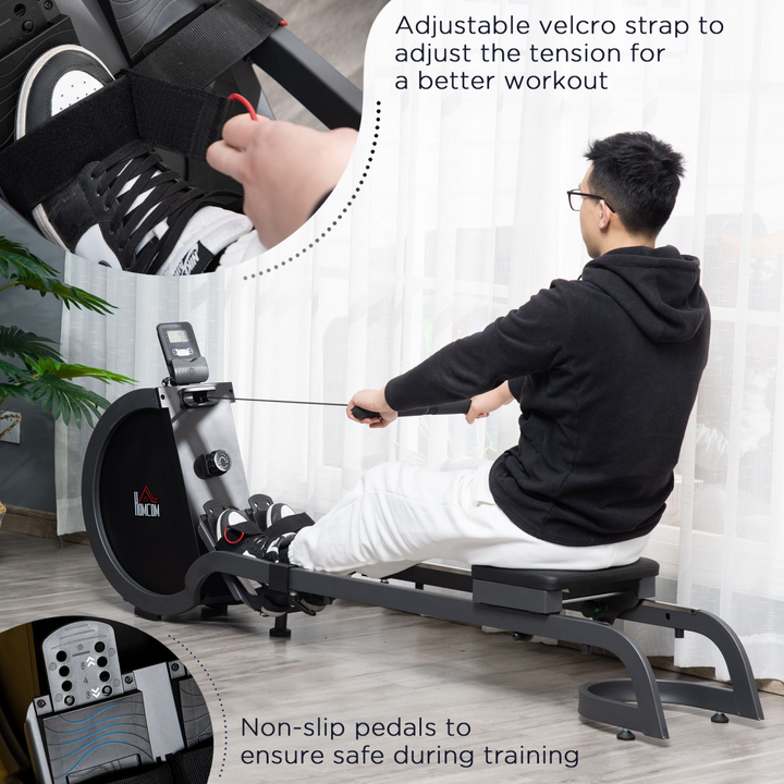 Magnetic Foldable Rower w/ 16-Level Adjustable Resistance for Home, Gym