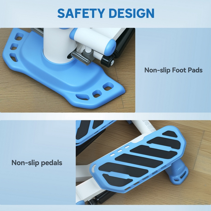 Aerobic Lightweight Non Slip Portable Exercise Stepper with LCD Blue