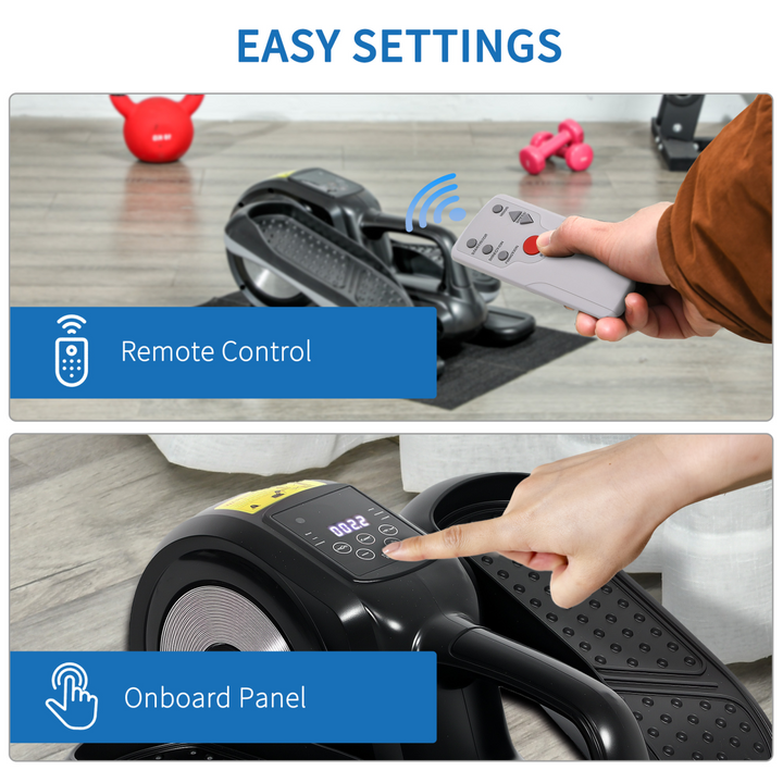 SPORTNOW Mini Elliptical Machine, Seated Pedal Exerciser w/ Remote Control