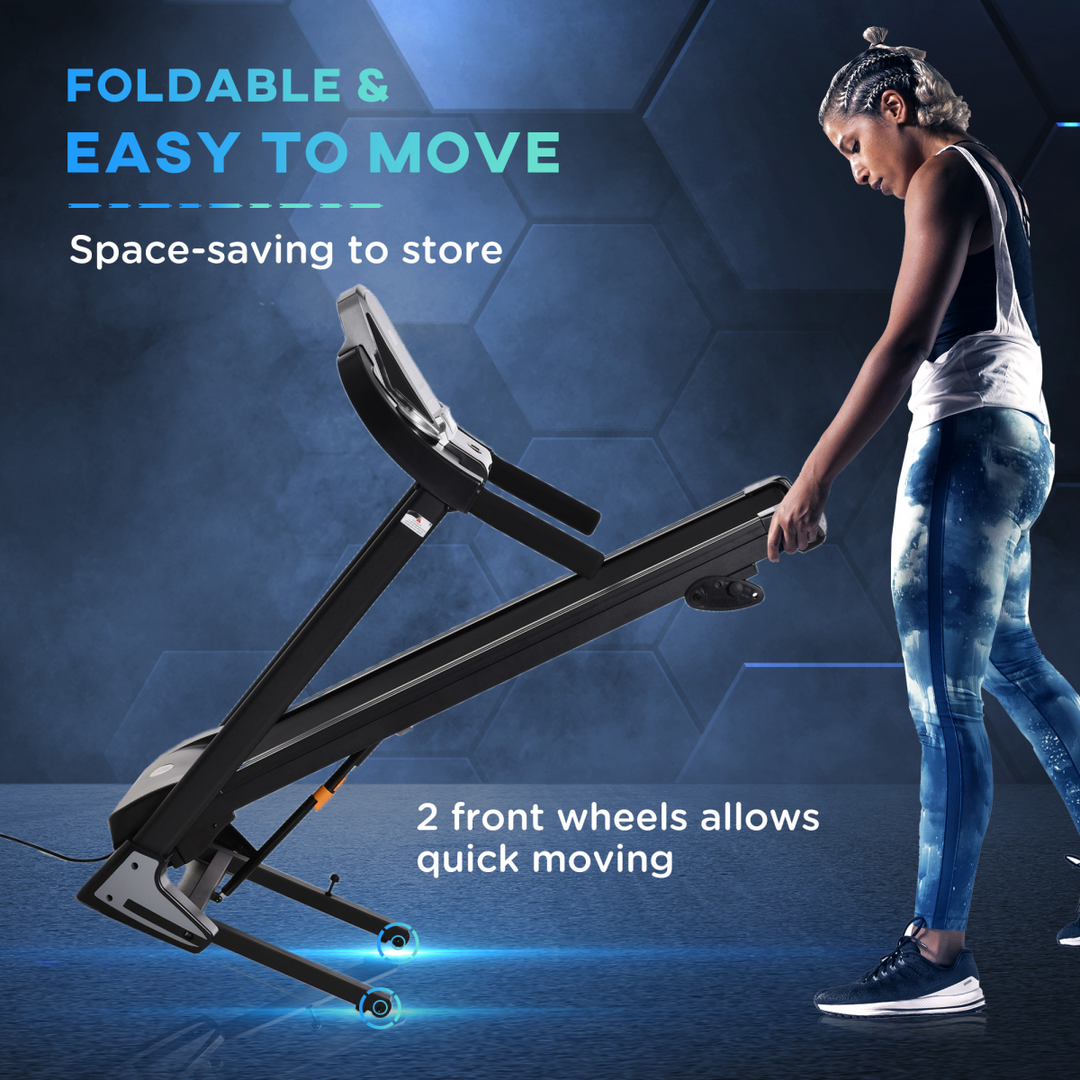 Folding 12km/h Electric Treadmill Running Machine Incline LED Display HOMCOM