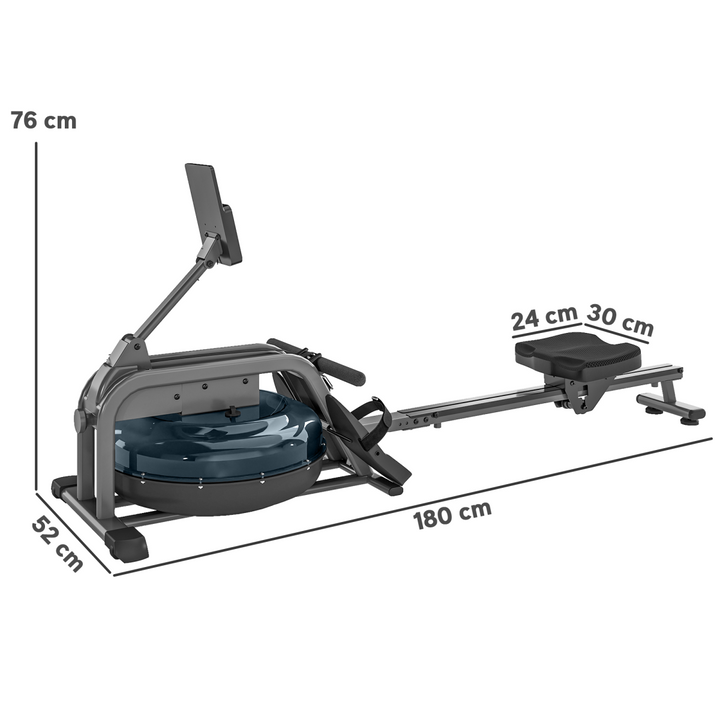 SPORTNOW Water Rowing Machine with Adjustable Resistance, Vertical Storage