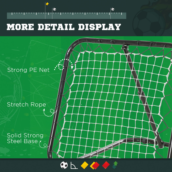 Angle Adjustable Rebounder Net Goal Training Set Football, Baseball HOMCOM