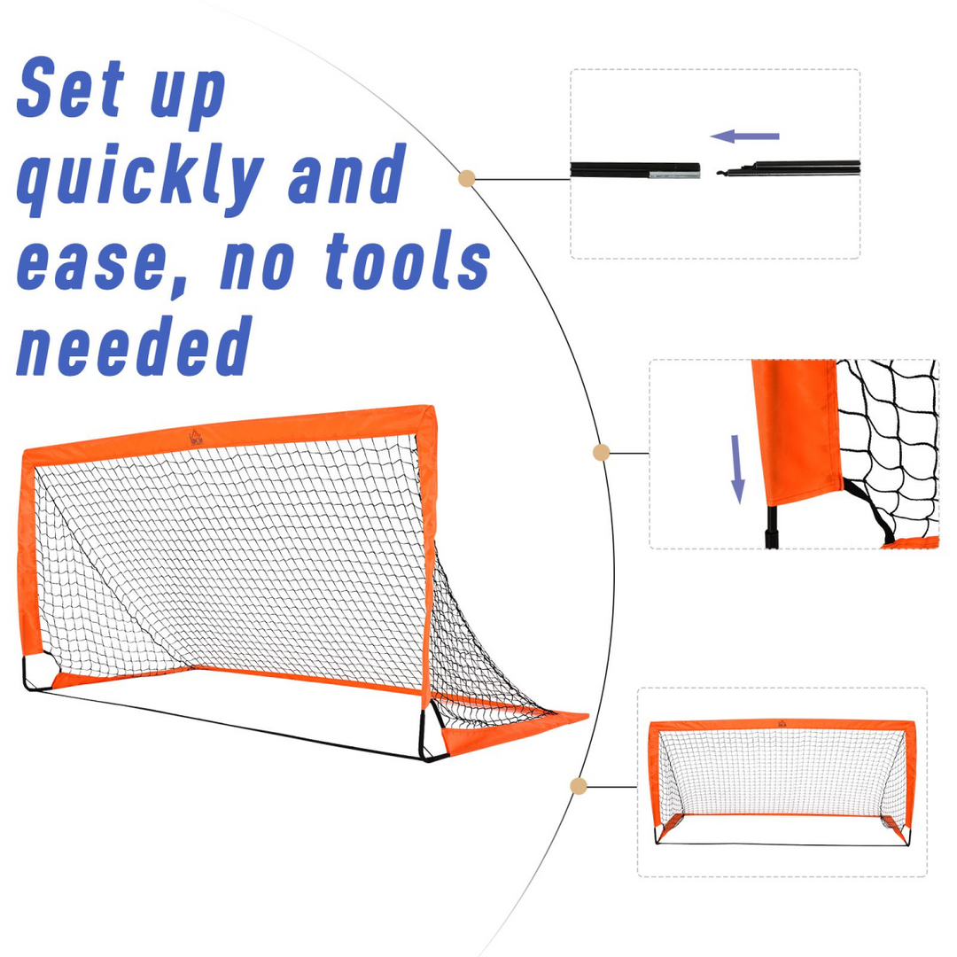 Football Goal Folding Outdoor with All Weather Net Kids Adults 6'x3' HOMCOM