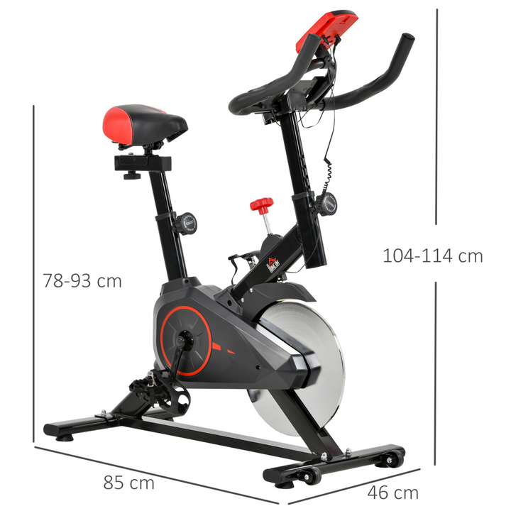 HOMCOM Indoor Exercise Bike with Adjustable Height, Resistance