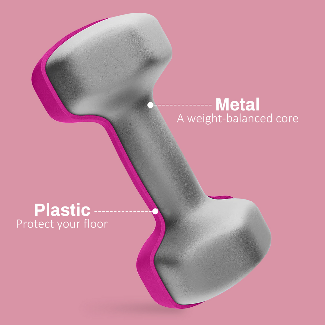 SPORTNOW Set of 2 Hexagonal Dumbbells Weights Pair, 2 x 3kg, Pink