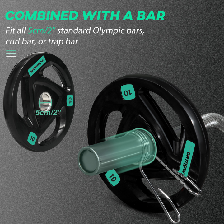 Olympic Weight Plates, Tri-Grip Barbell Weights Set with 2'' Holes, 2 x 10kg
