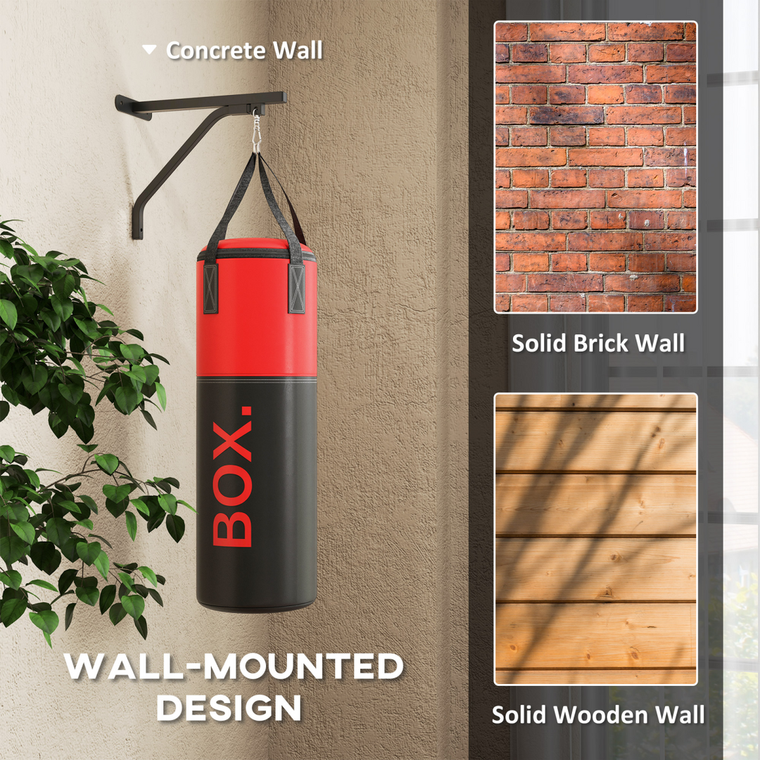 SPORTNOW Unfilled Punch Bag with Boxing Gloves and Wall Mounted Bracket