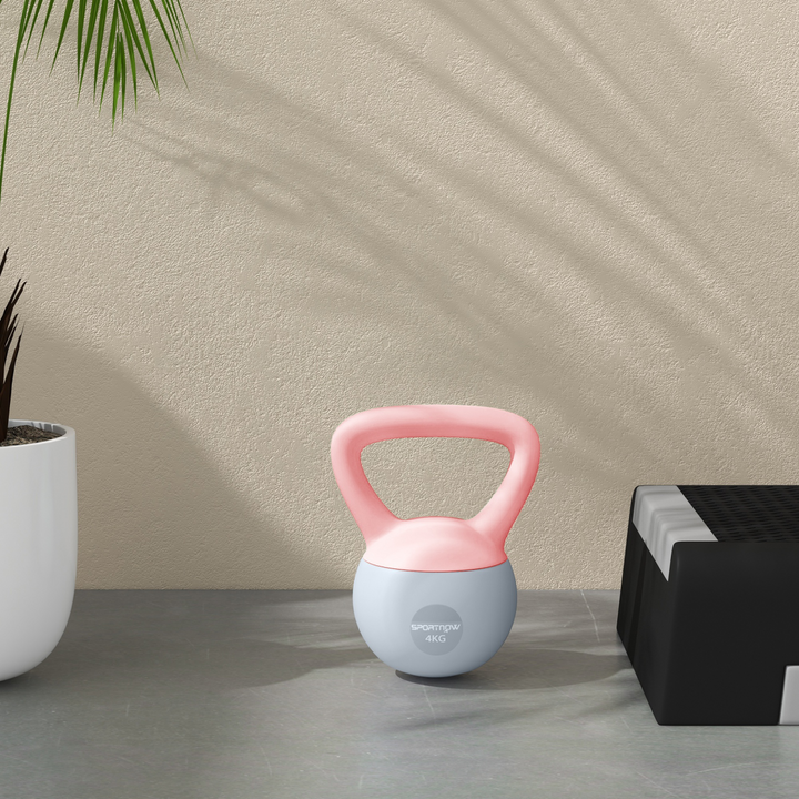 4kg Soft Body Kettlebell Pink Grey