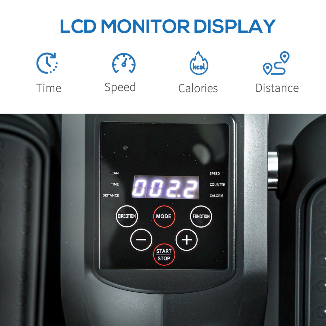 SPORTNOW Mini Elliptical Machine, Seated Pedal Exerciser w/ Remote Control