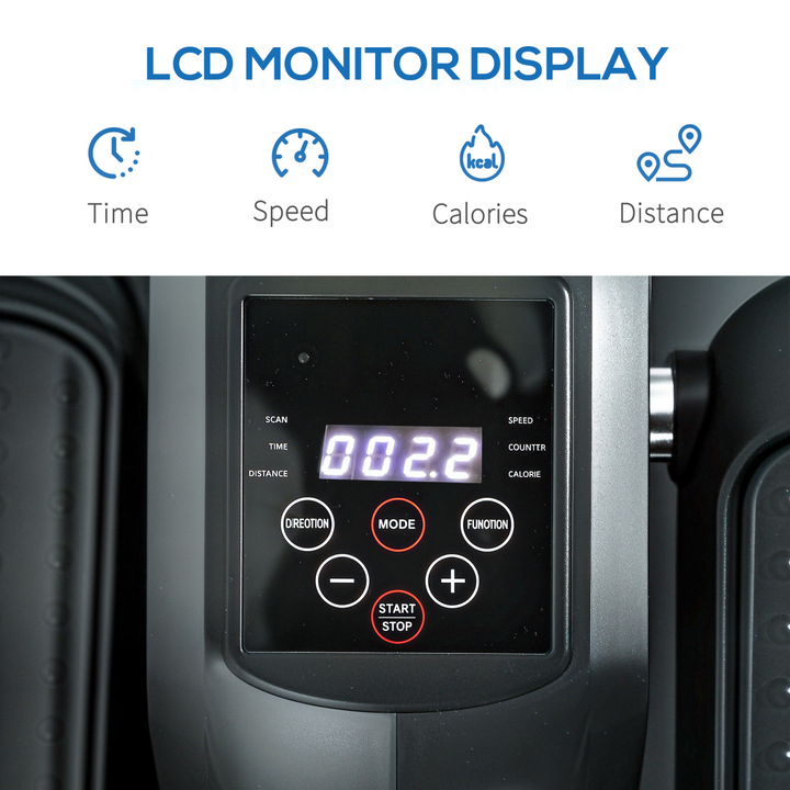 SPORTNOW Mini Elliptical Machine, Seated Pedal Exerciser w/ Remote Control