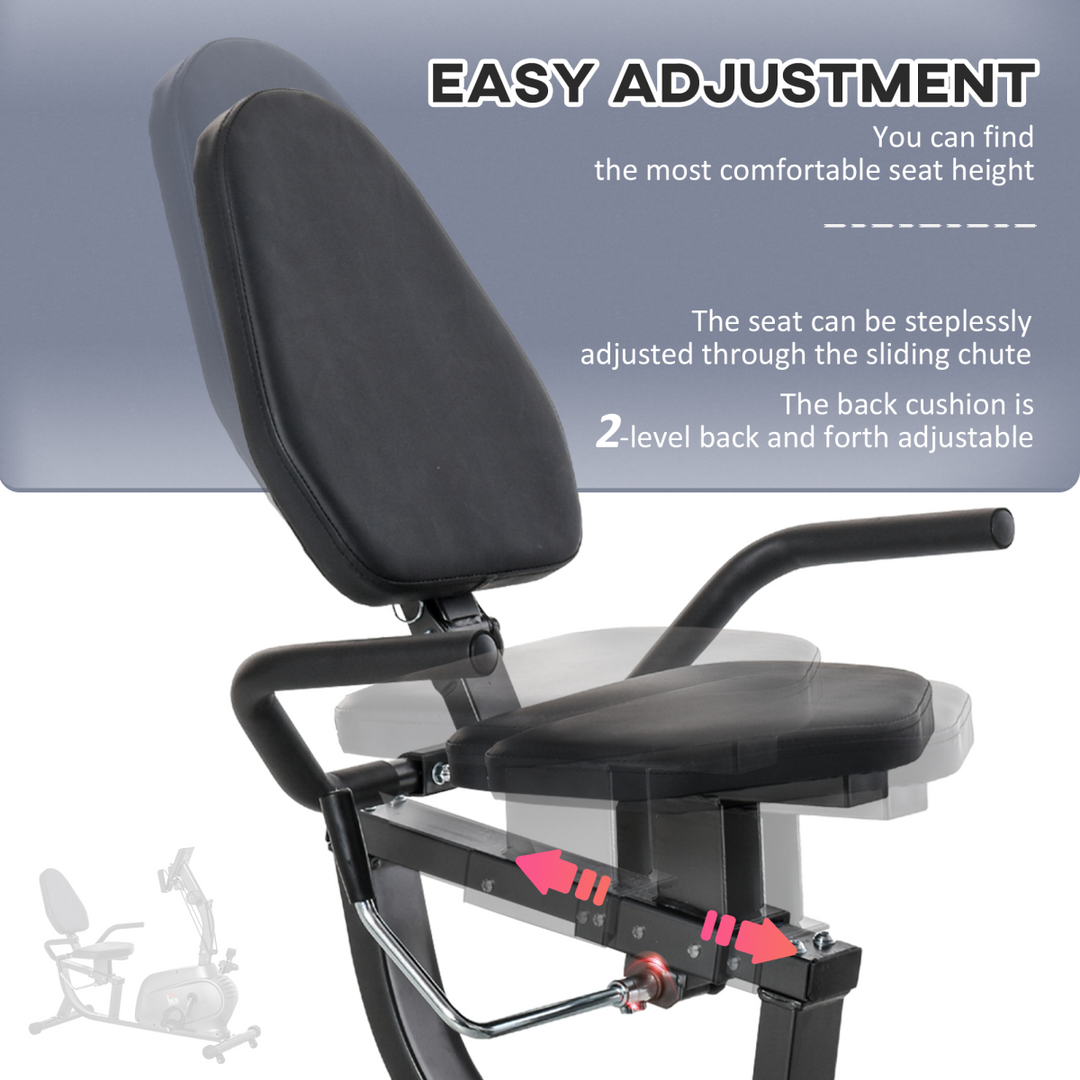 Exercise Training Stationary Cycling Bike w/ LCD Monitor & Pad Holder HOMCOM