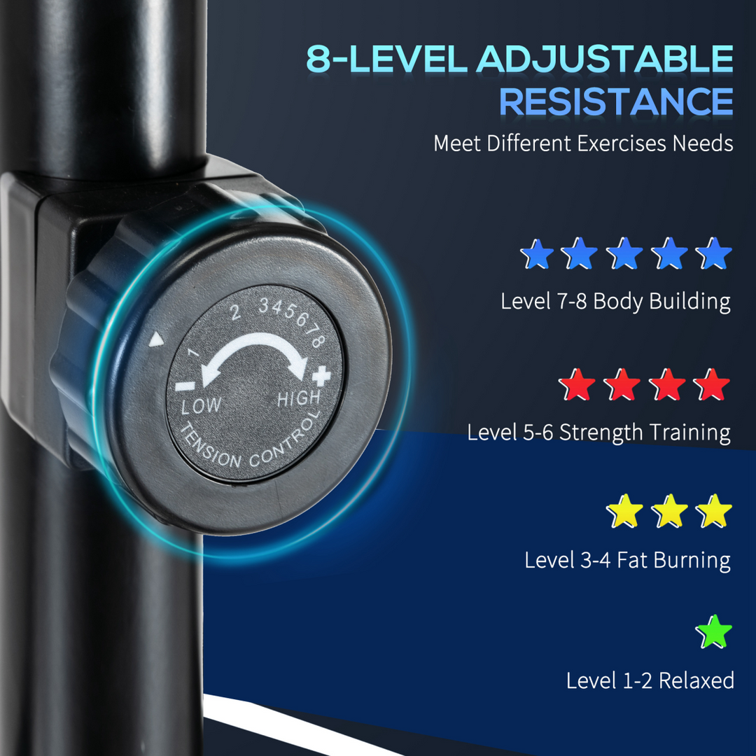 HOMCOM Elliptical Cross Trainer w/ Adjustable Resistance, LCD Monitor, Wheels