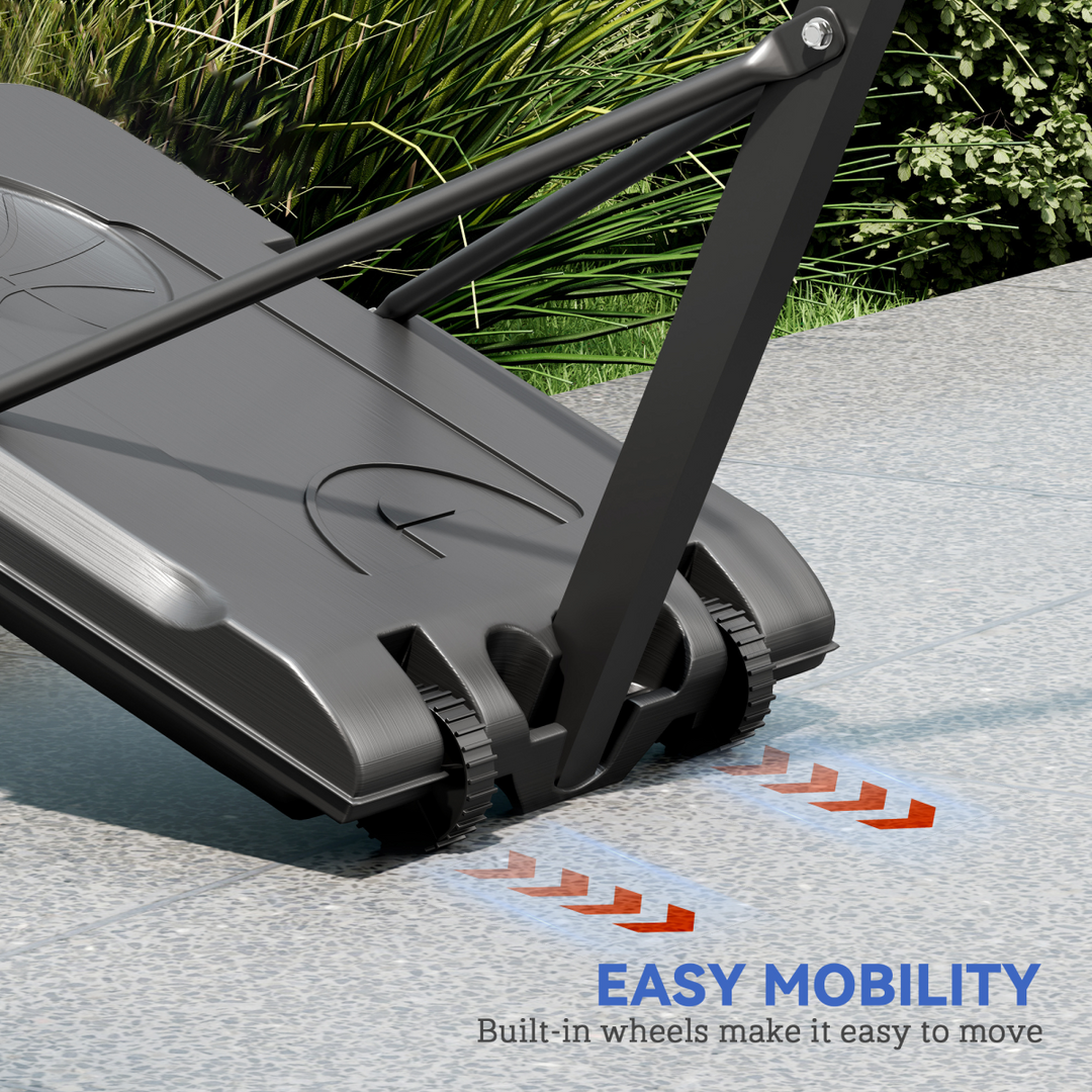 SPORTNOW 146-236cm Adjustable Basketball Hoop Outdoor, Portable on Wheels