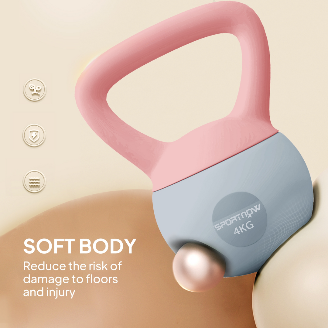 4kg Soft Body Kettlebell Pink Grey