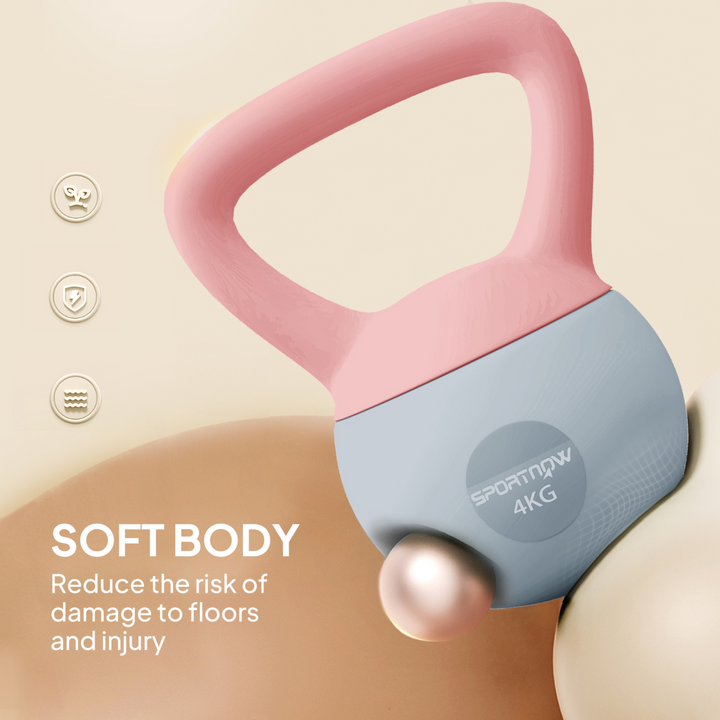 4kg Soft Body Kettlebell Pink Grey
