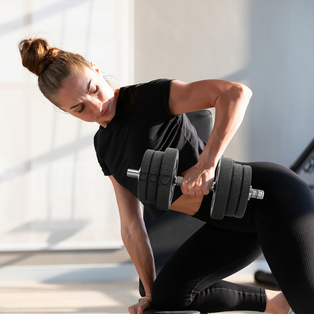 HOMCOM 25KG Adjustable Dumbbells Weight Set Hand Weight for Body Fitness