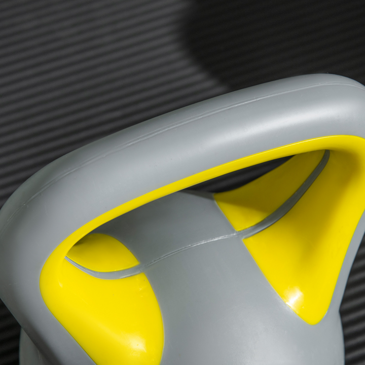 SPORTNOW 4kg Kettle Bell with Handle for Home Gym, Yellow and Grey