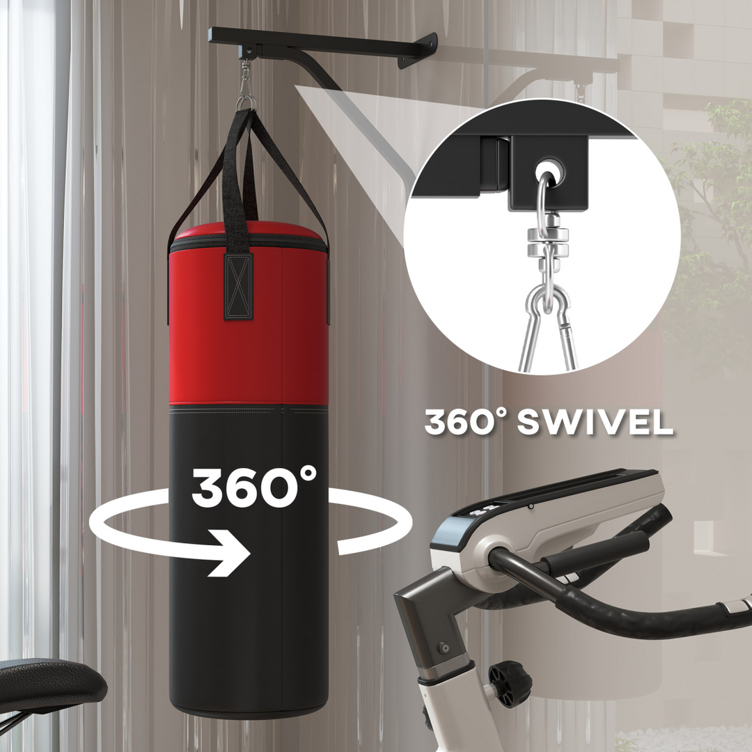 SPORTNOW Unfilled Punch Bag with Boxing Gloves and Wall Mounted Bracket