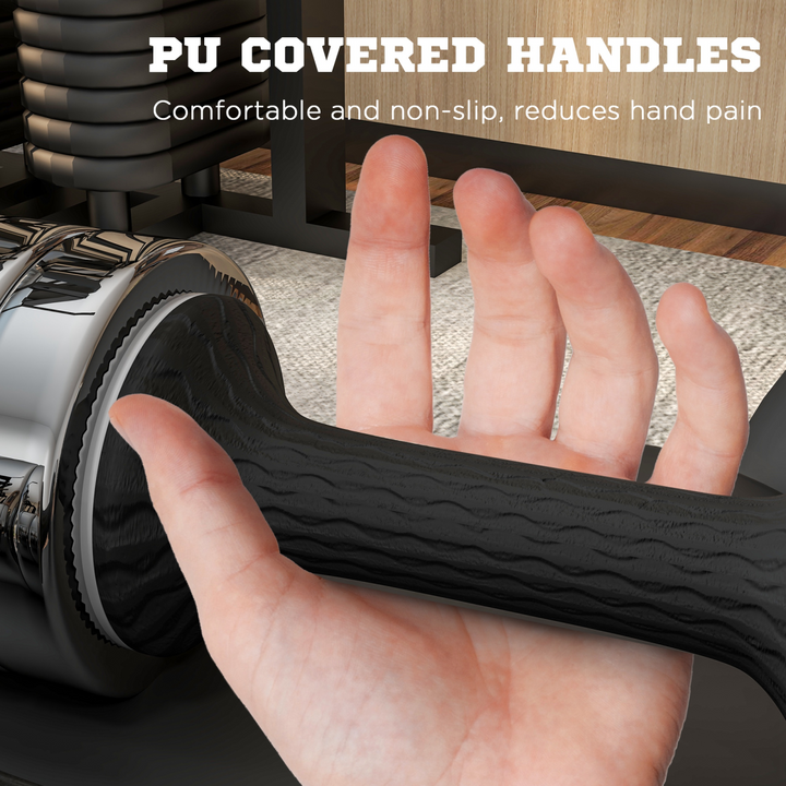 Adjustable Dumbbells Set, Free weights with Storage Box, 10kg x 2 Silver Black