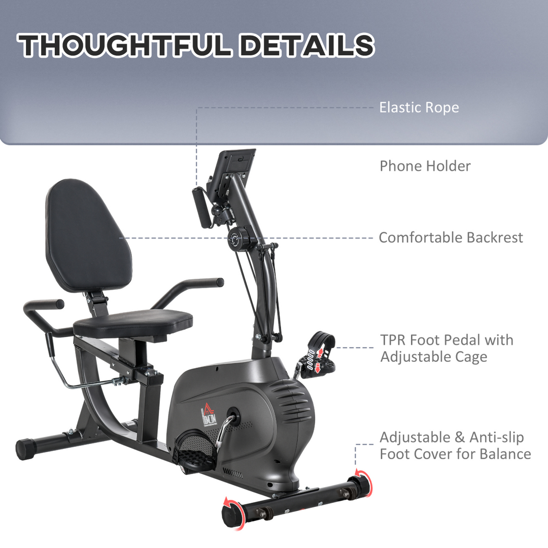 Exercise Training Stationary Cycling Bike w/ LCD Monitor & Pad Holder HOMCOM