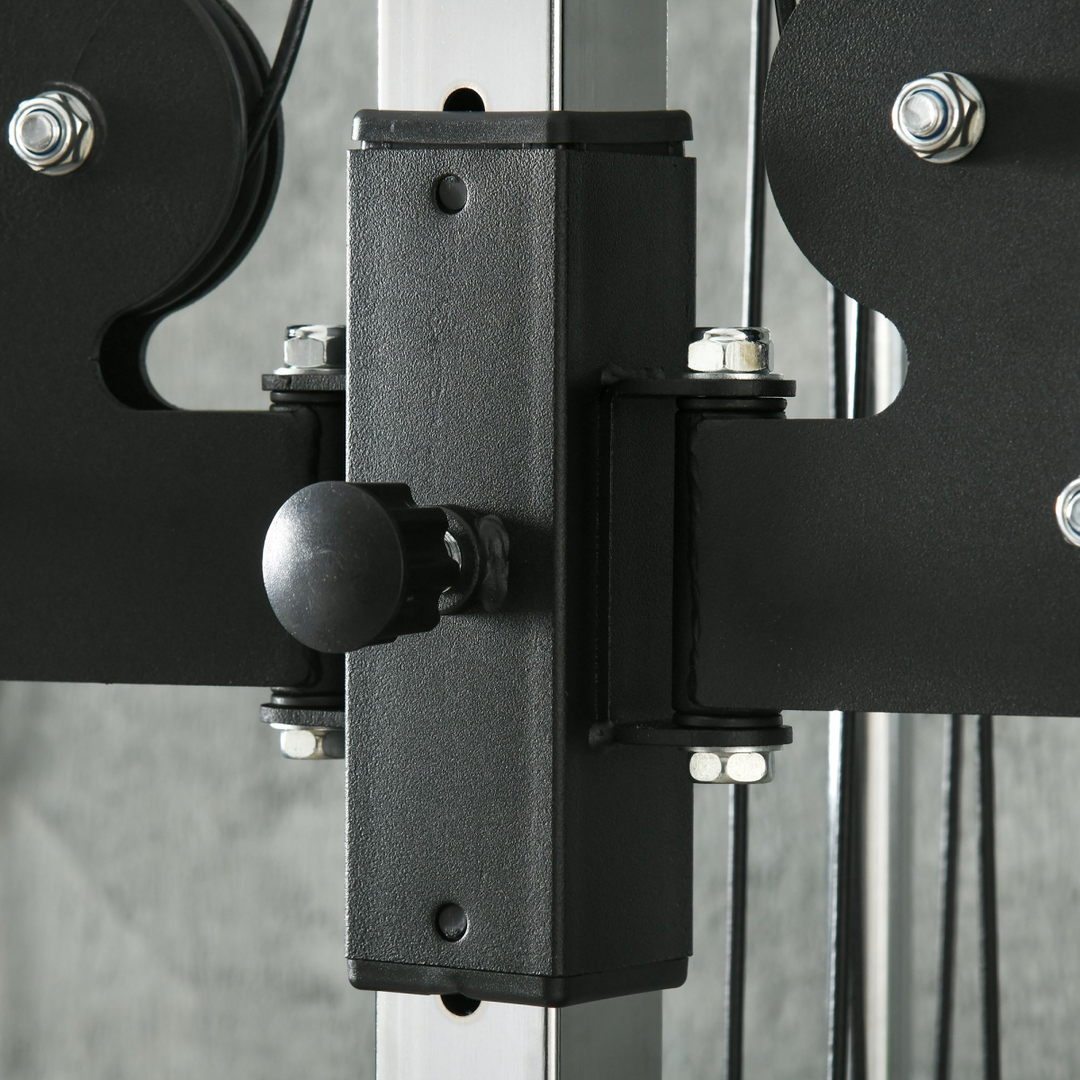 SPORTNOW Wall Mount Cable Station with 15 Positions Adjustable Dual Pulleys