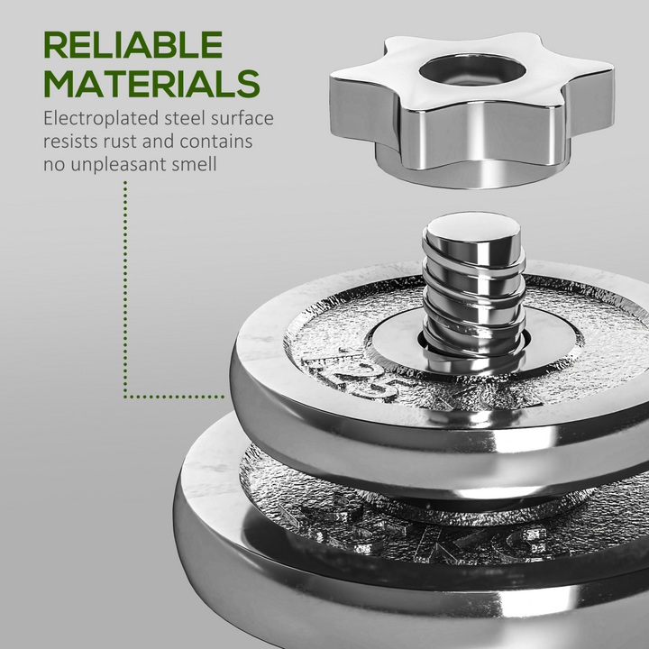 SPORTNOW 20kg 2-in-1 Adjustable Weights Dumbbells Set for Home Gym