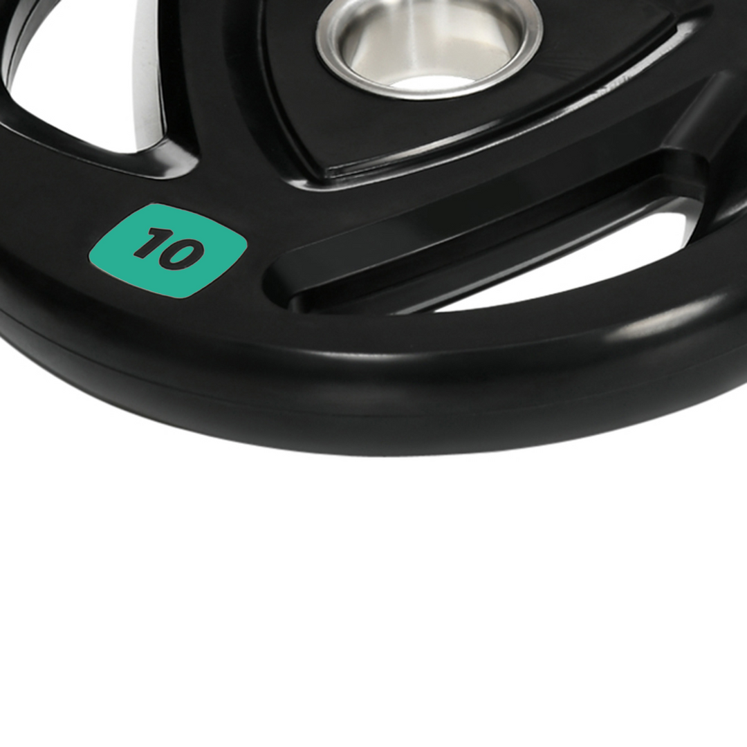 Olympic Weight Plates, Tri-Grip Barbell Weights Set with 2'' Holes, 2 x 10kg