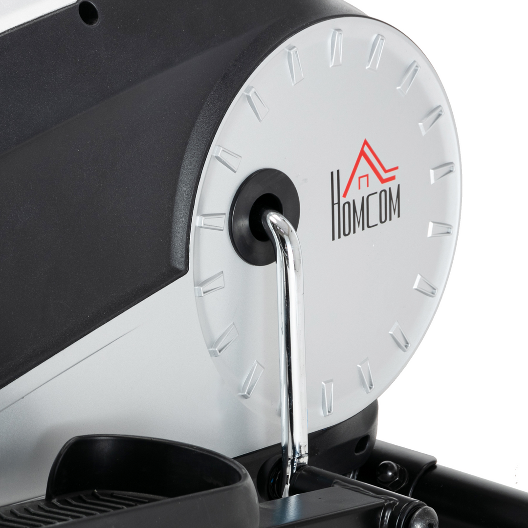 HOMCOM Elliptical Cross Trainer w/ Adjustable Resistance, LCD Monitor, Wheels